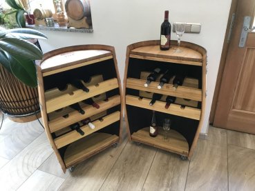 Preview: Tischfass Holzfass Fassschrank Fassbar Fasstisch Weinregal als Stehtisch gebrauchtes Weinfass